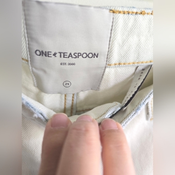 One Teaspoon, Razzle Dazzle Truckers Mid Waist Shorts,Bel Air Blue, Size 29, NWT - Picture 12 of 15